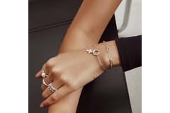  Pop Charms - Zilver / Gerodineerd - Parel